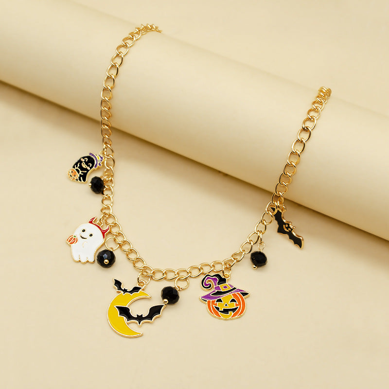 Pumpkin Head Spider Bat Ghost Pendant