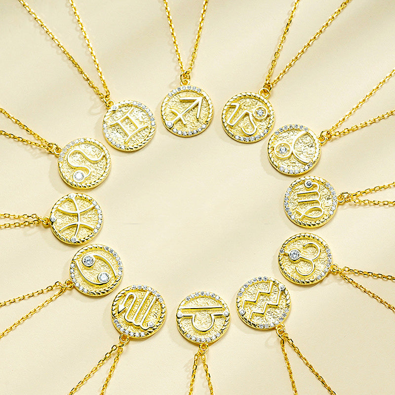 Siciry™ Zodiac Sign Round Pendant Necklace