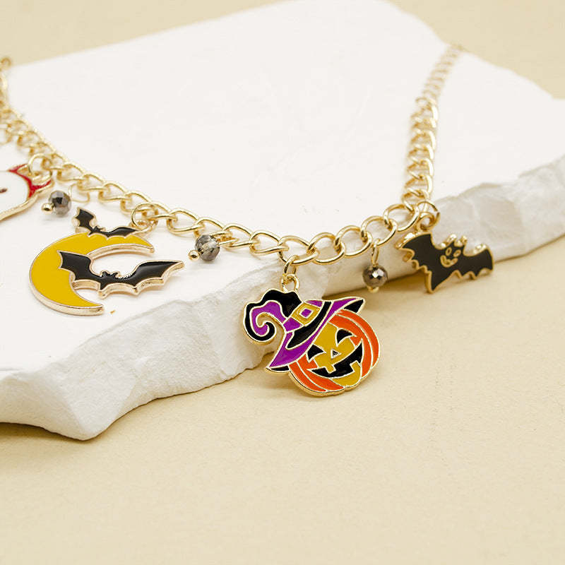 Pumpkin Head Spider Bat Ghost Pendant