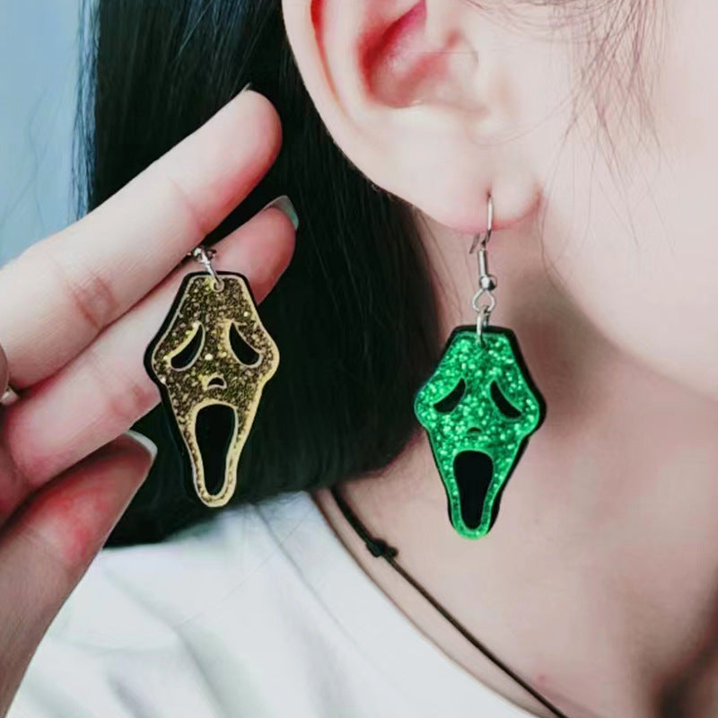 Halloween Ghostly Skull Stud Earrings