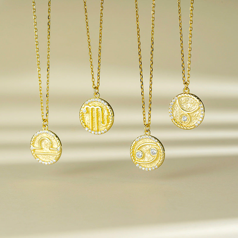 Siciry™ Zodiac Sign Round Pendant Necklace