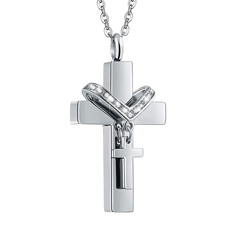 A Piece Of My Heart Lives In Heaven-Souvenir/Cross Urn Pendant