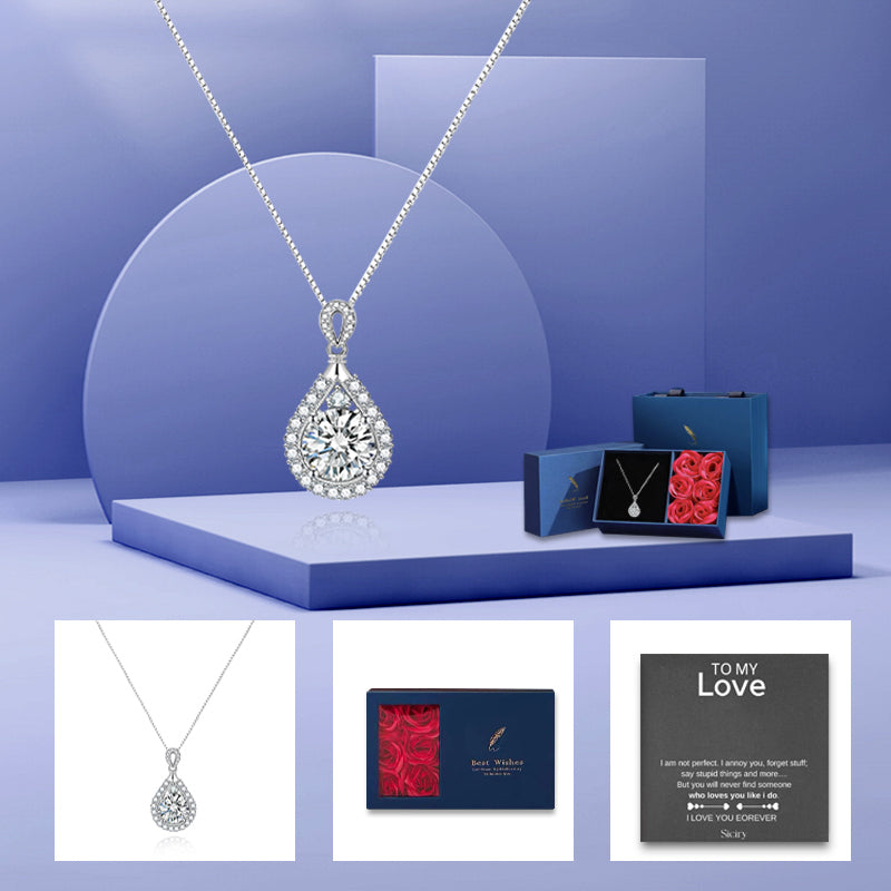 925-Realistic Rose Necklace - To My Love(Send Free Beautiful Box)