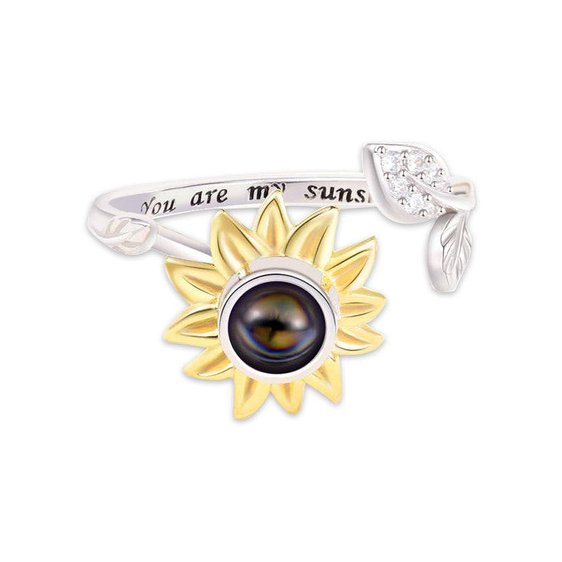925-I Love You 100 Languages Sunflower Projection Necklace
