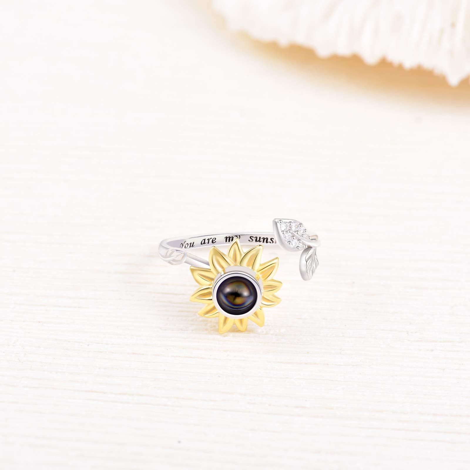 925-I Love You 100 Languages Sunflower Projection Necklace