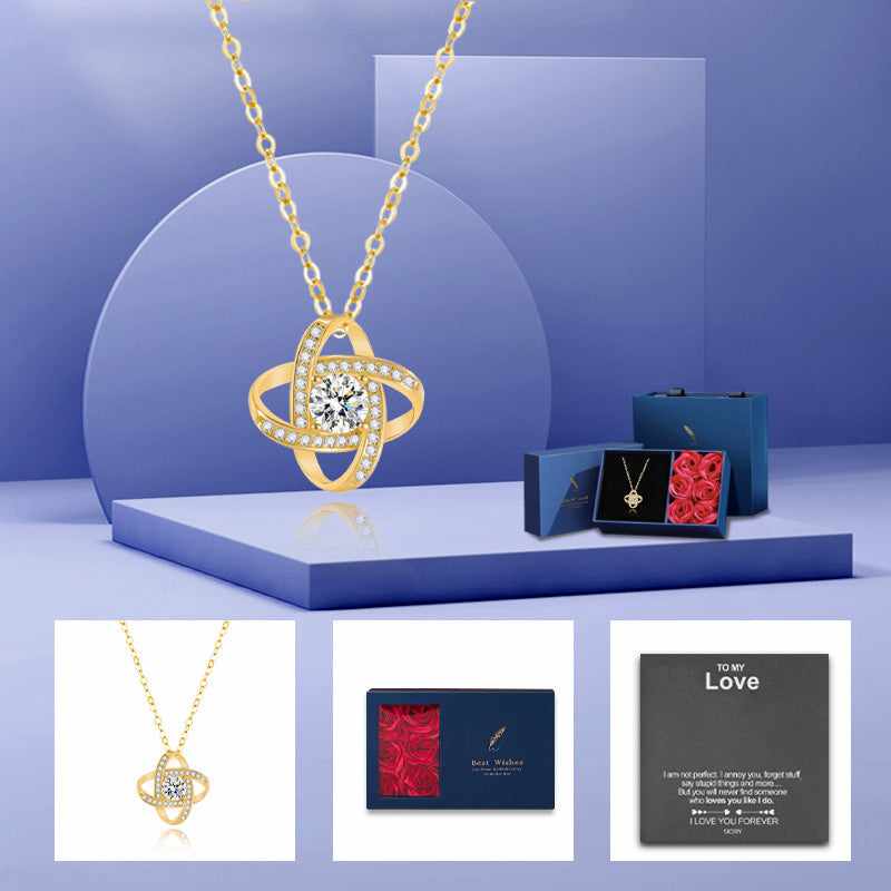 925-Realistic Rose Necklace - To My Love(Send Free Beautiful Box)