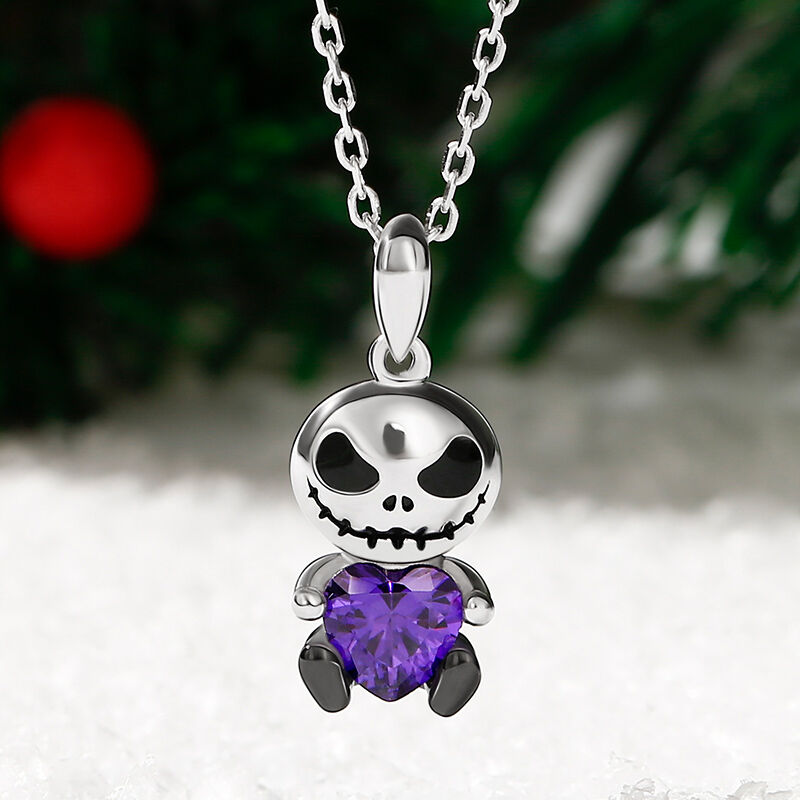 "Love Confession" Skull Heart Cut Necklace