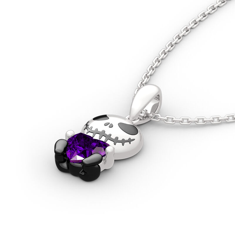 "Love Confession" Skull Heart Cut Necklace