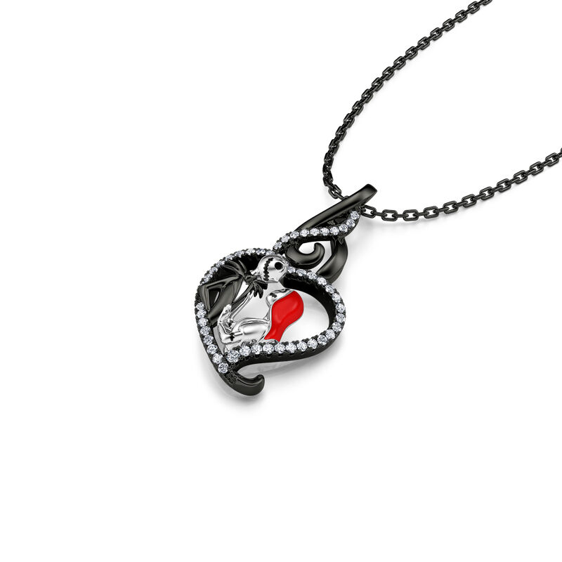 "Everlasting Love" Skull Couple Sterling Silver Necklace