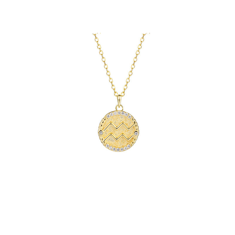 Siciry™ Zodiac Sign Round Pendant Necklace