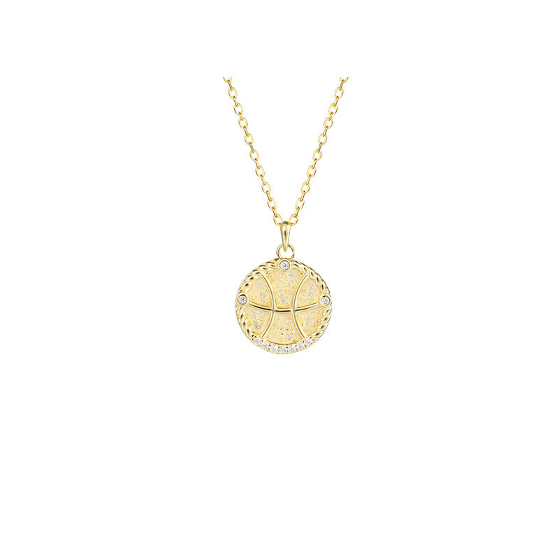 Siciry™ Zodiac Sign Round Pendant Necklace
