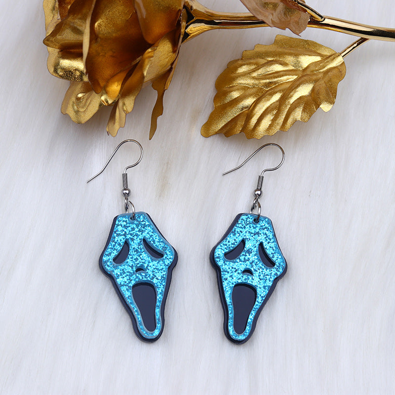 Halloween Ghostly Skull Stud Earrings