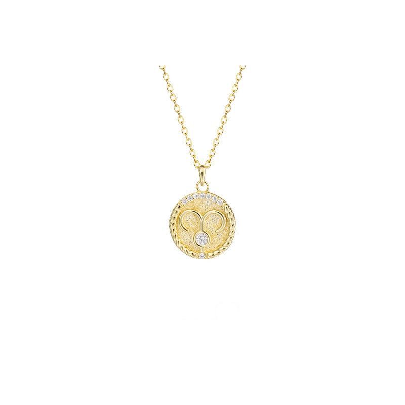 Siciry™ Zodiac Sign Round Pendant Necklace
