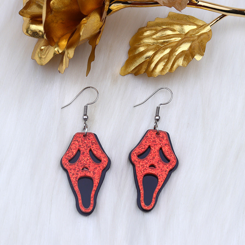 Halloween Ghostly Skull Stud Earrings