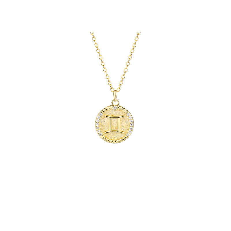 Siciry™ Zodiac Sign Round Pendant Necklace