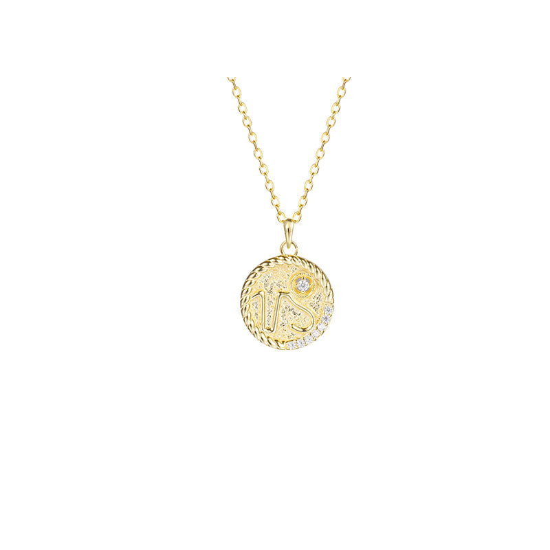 Siciry™ Zodiac Sign Round Pendant Necklace