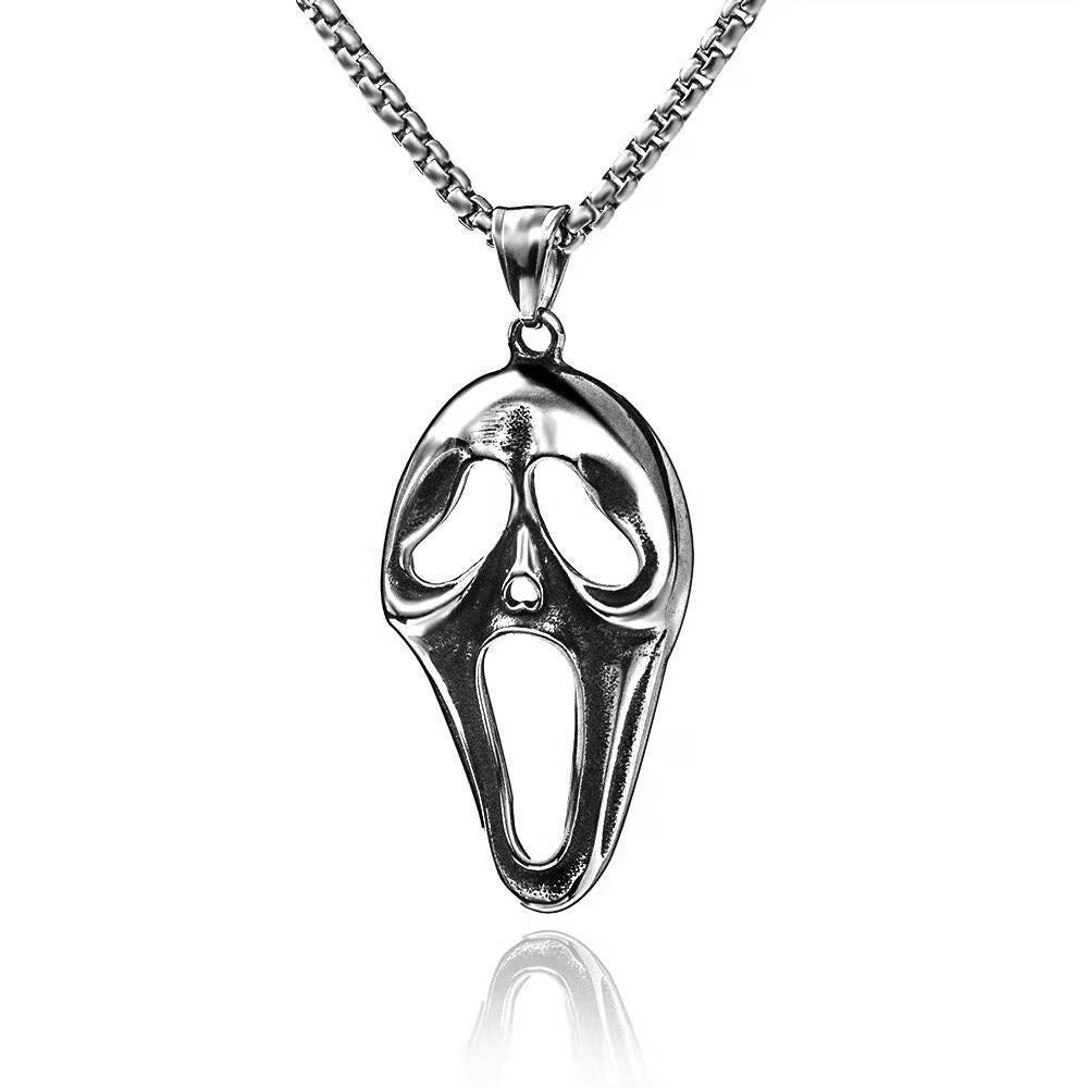 Dark Glowing Scream Ghost Face Necklace