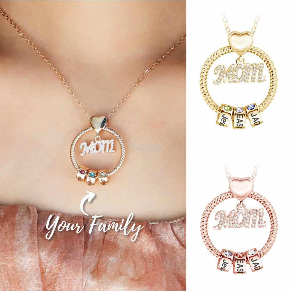 Cadeau Fête des Mères Pendentif Cercle Personnalisé
