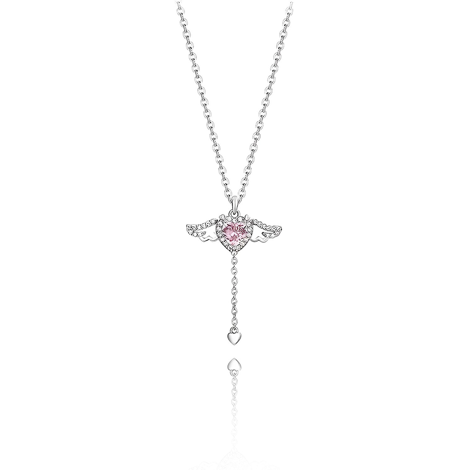 Moving Angel Wing Heart Necklace