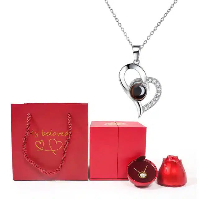 100 Languages Love Pendant | Heart Shaped