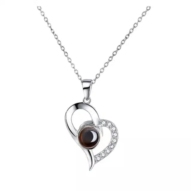 100 Languages Love Pendant | Heart Shaped