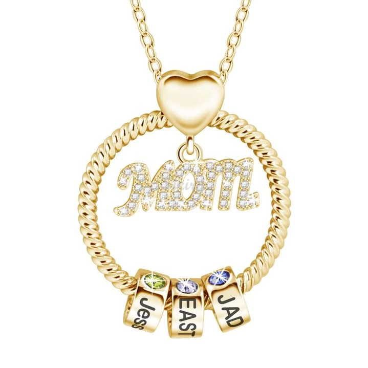 Cadeau Fête des Mères Pendentif Cercle Personnalisé