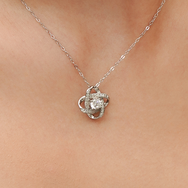 White Gold Necklace - Realistic Rose - To My Love-