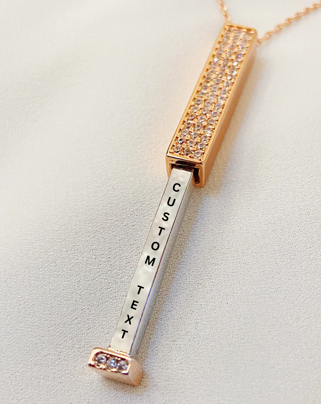 Personalized Secret Message Bar Necklace