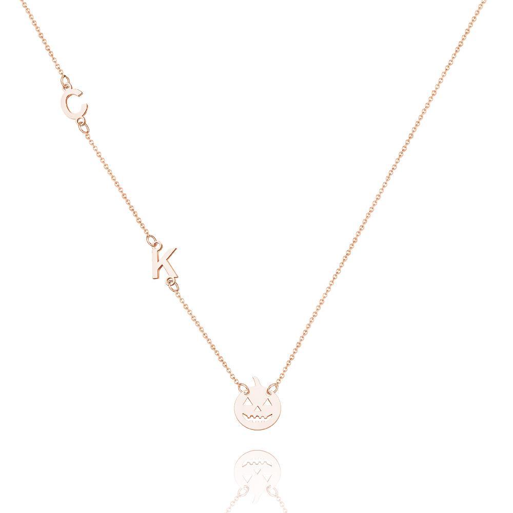 Custom Engraved Necklace Pumpkin Shaped Halloween Gift