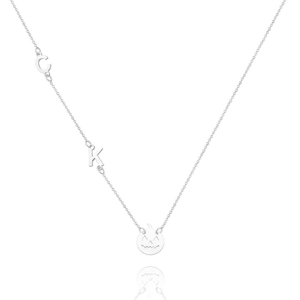 Custom Engraved Necklace Pumpkin Shaped Halloween Gift