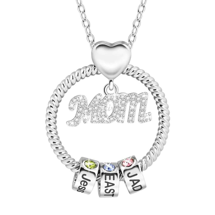 Cadeau Fête des Mères Pendentif Cercle Personnalisé