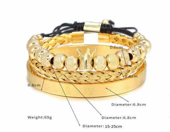 Trio de bracelets à armure couronne Siciry™