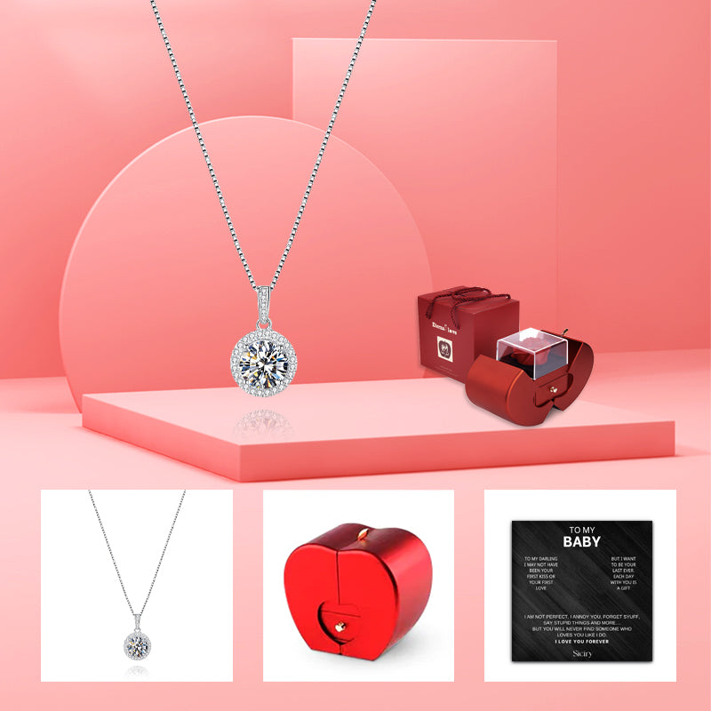 925 To My BABY-Sterling Silver Necklace -Red Apple Box