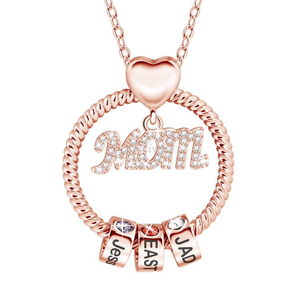Cadeau Fête des Mères Pendentif Cercle Personnalisé