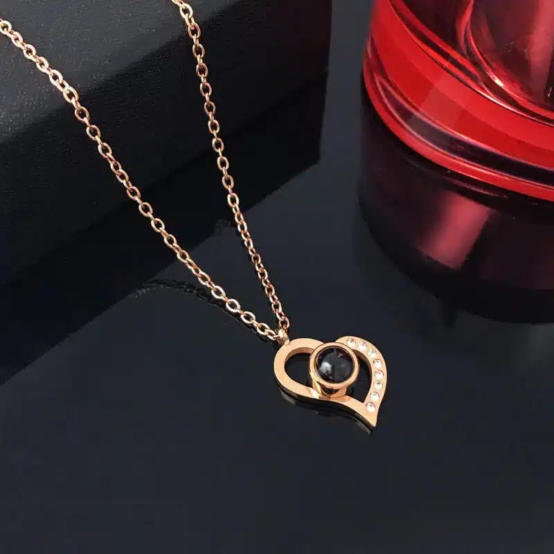 100 Languages Love Pendant | Heart Shaped