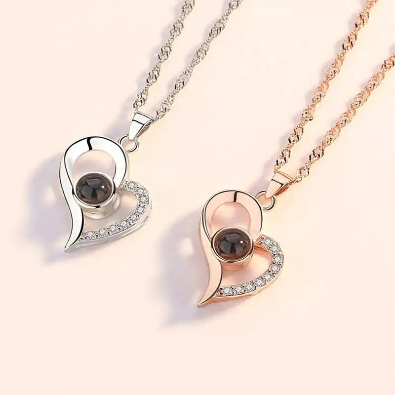 100 Languages Love Pendant | Heart Shaped