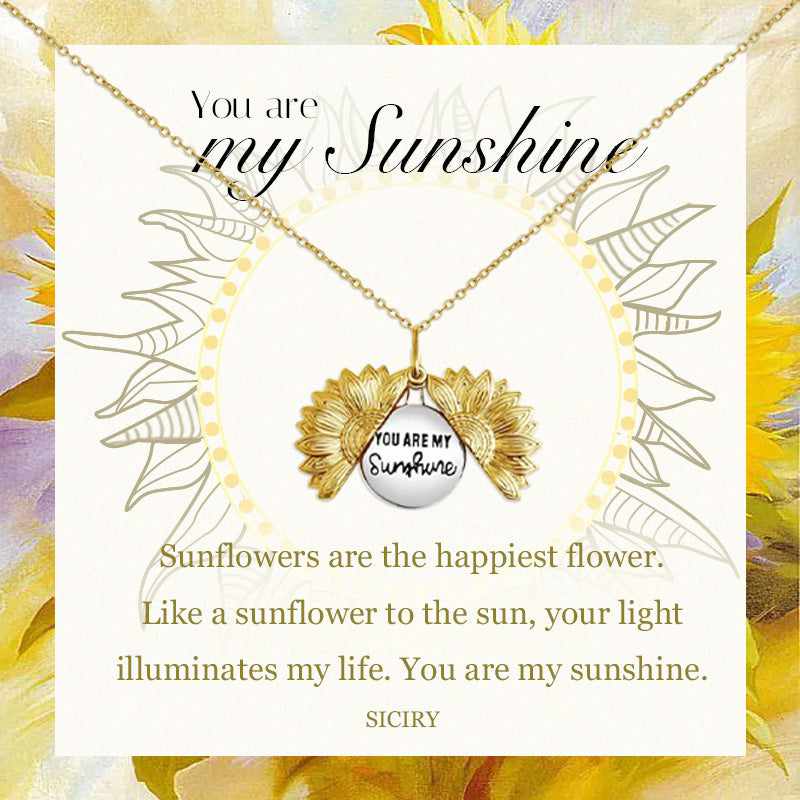 You Are My Sunshine-Sunflower Heart Necklace