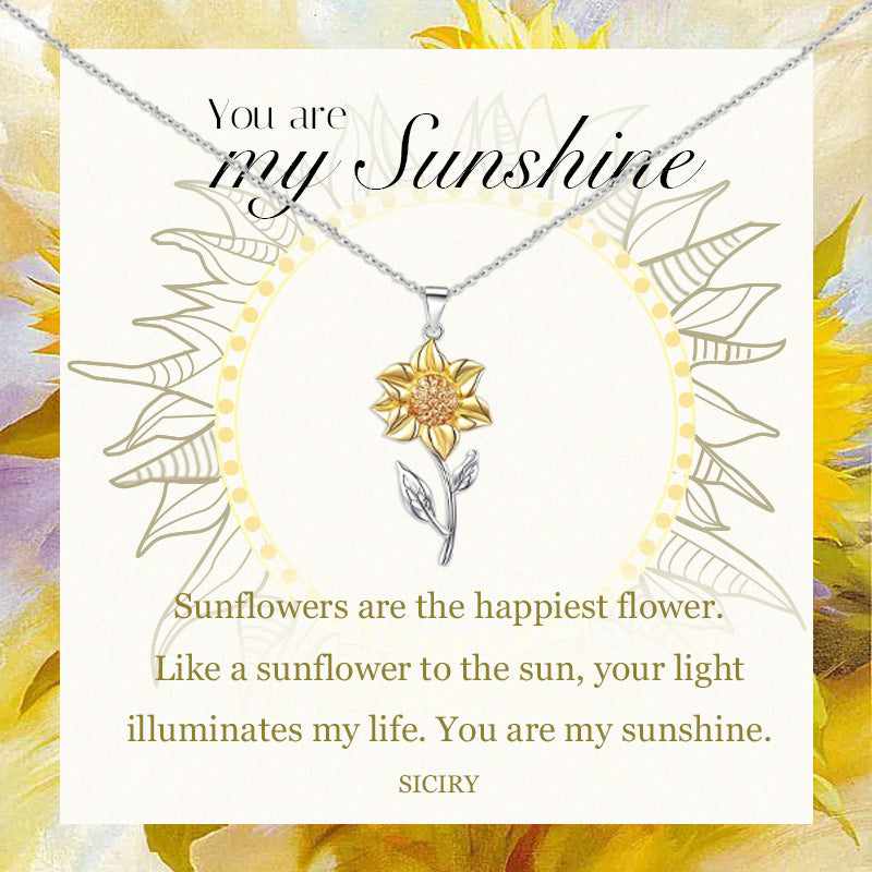 You Are My Sunshine-Sunflower Heart Necklace