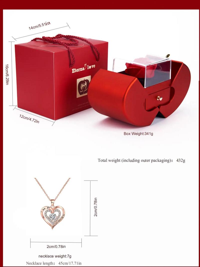 Fashion Hollow Out Heart Design PendantNecklace With Rhinestones Decor (1 Piece), IdealGift For Wife, Daughter, Mom, Grandma &Girlfriend, Think You Gift With Delicate Packaging