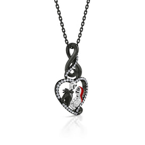 "Everlasting Love" Skull Couple Sterling Silver Necklace