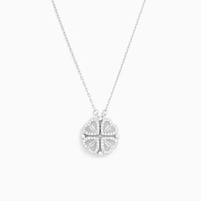 Dedicated to my family Rotating Flowering Clover necklace for Christmas, Valentine's Day, Mother's Day gifts