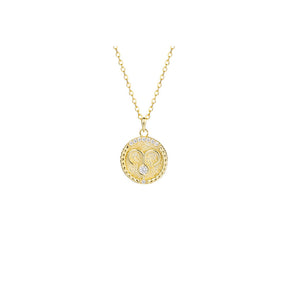 Siciry™ Zodiac Sign Round Pendant Necklace