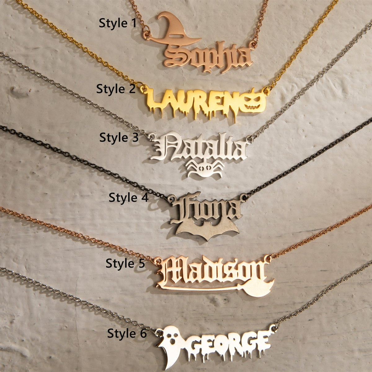 Custom Halloween Jewelry, Personalized Name Necklace