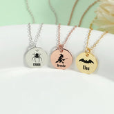 Halloween Engraved Disc Necklace