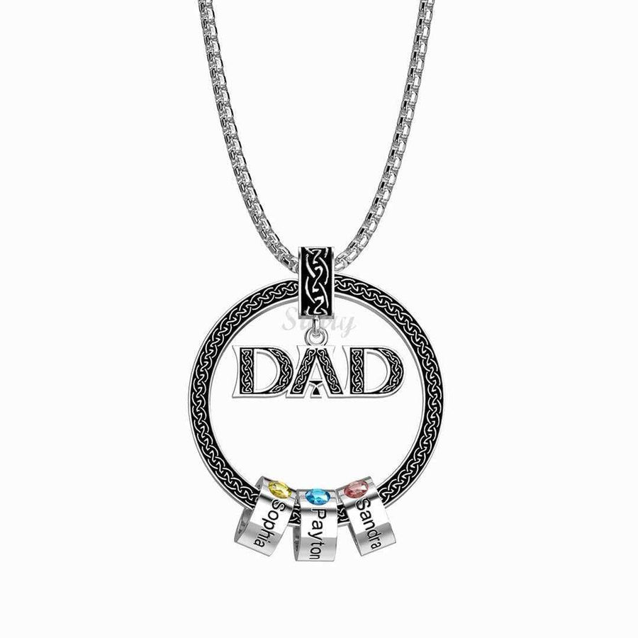 Father's Day Gift Personalized Circle Pendant
