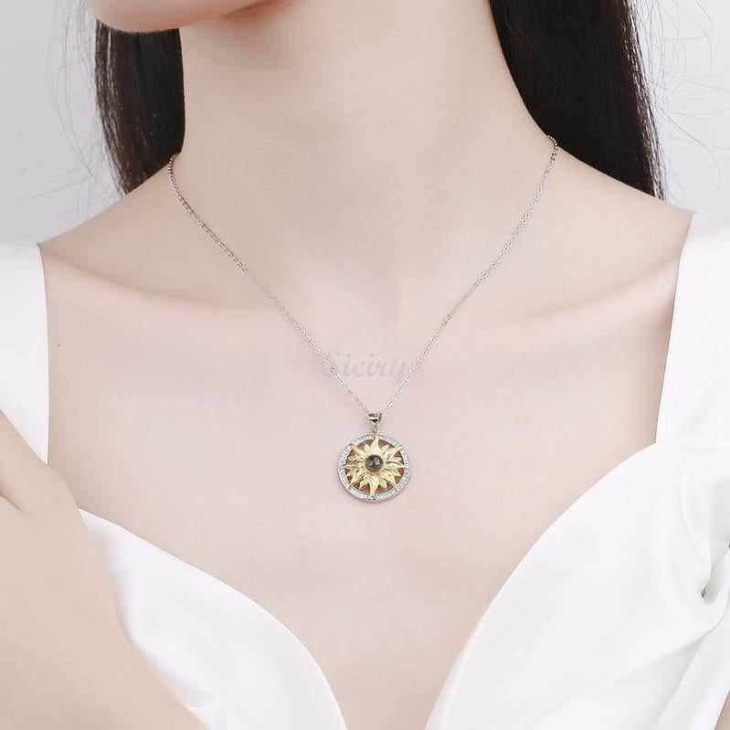 Siciry™ Personalized Photo Projection Necklace - Sun Flower