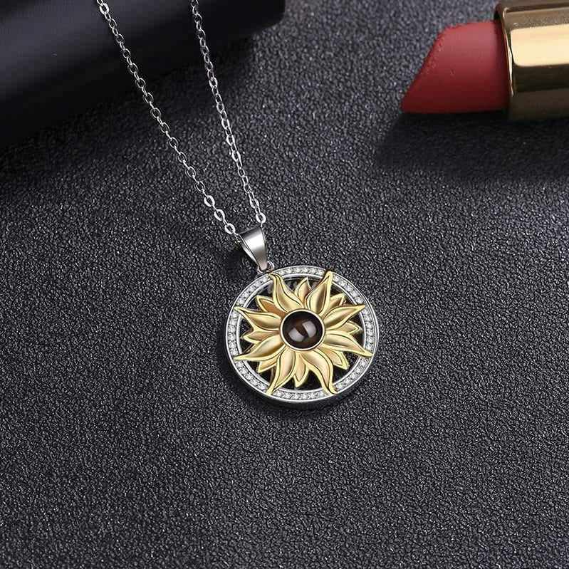 Siciry™ Personalized Photo Projection Necklace - Sun Flower