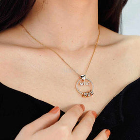 Cadeau Fête des Mères Pendentif Cercle Personnalisé