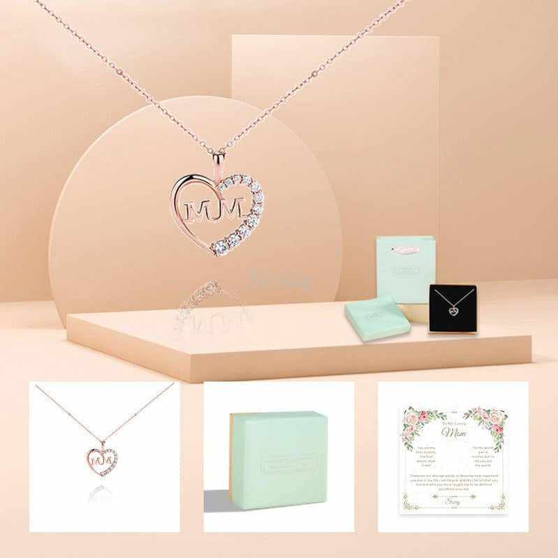 -Siciry™ To My Loving Mom-Love Heart Necklace-
