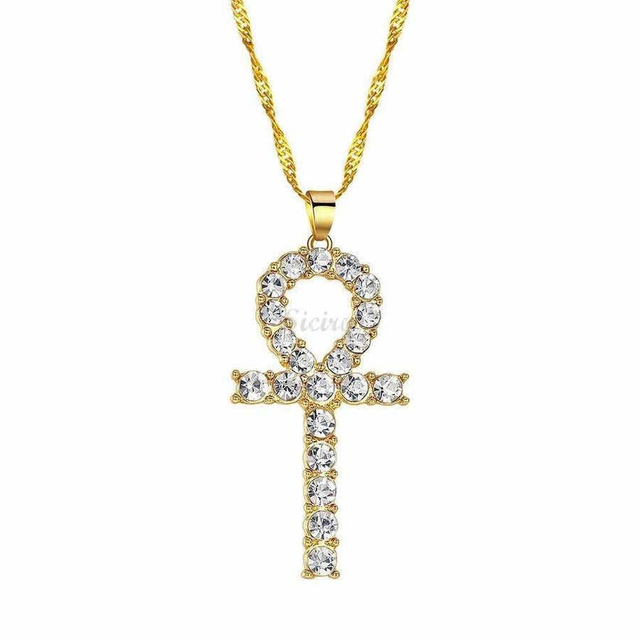 Diamond Ankh Cross Egyptian Pendant